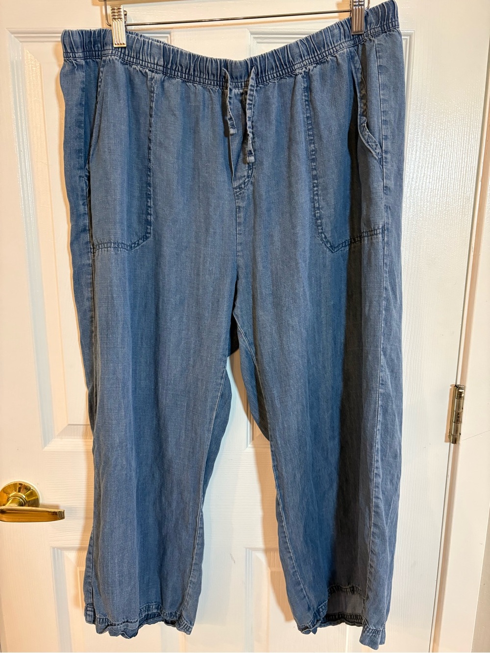 Splendid 100% Lyocell Chambray Jogger Elastic Waist Drawstring Pullon Pants